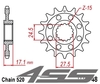 Front chain sprocket JTF748,14 teeth