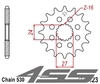 Front chain sprocket JTF423,18 teeth - with vibration damper
