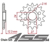 Front chain sprocket JTF444,17 teeth