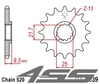 Front chain sprocket JTF1539,14 teeth - with vibration damper