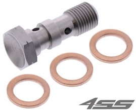 Shortened double brake line banjo bolt M10x1.00mm + 3x thicker washer (10.2x15x1.5mm)