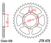 Rear chain sprocket JTR478,43 teeth - 520 chain conversion - black