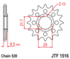 Front chain sprocket JTF1516,14 teeth - 520 chain conversion