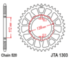 Duralumin rear chain sprocket JTA1303,46 teeth - 520 chain conversion - black