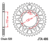Duralumin rear chain sprocket JTA486,45 teeth - 520 chain conversion - black