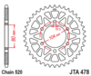 Duralumin rear chain sprocket JTA478,42 teeth - 520 chain conversion - black