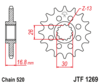 Front chain sprocket JTF1269,14 teeth - 520 chain conversion